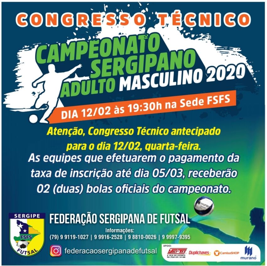 FSFS antecipa Congresso Técnico do Campeonato Sergipano Adulto