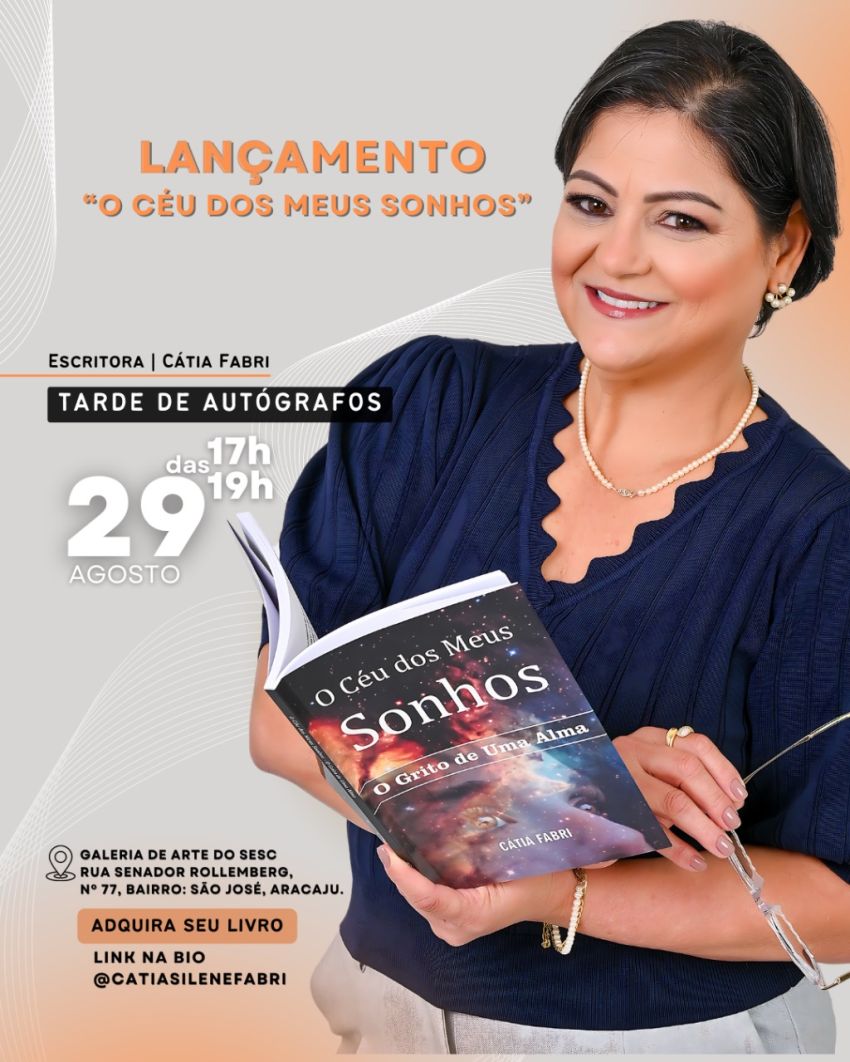 Livro O Céu dos Meus Sonhos será lançado hoje